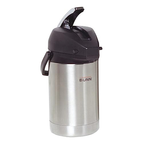 BUNN 2.5 Liter Lever-Action Airpot, Stainless Steel, 32125.0000