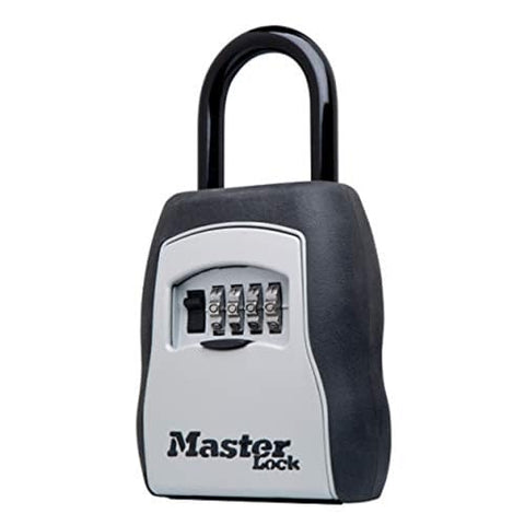 Master Lock Key Lock Box, Outdoor Lock Box for House Keys, Portable Combination Lockbox Resettable Code, 5400EC, Black