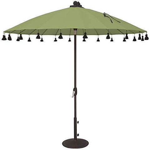 SimplyShade Isabela Round Fabric Auto Tilt Umbrella in Black/Ginkgo