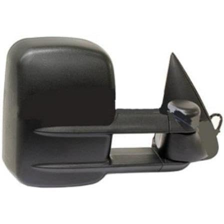 Sherman Parts SHE901-332R Right Hand Power Heated Manual Folding Telescopic Tow Door Mirror with Signal in Glass for 2003-2007 Silverado, Texture Black
