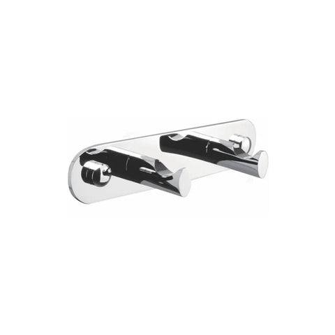 Oakestry Aqua Rondo Wall Mounted Robe Hook with 2 Hooks Stainless Steel Bathroom Accessory Rust Resistant Polished Finish Easy Installation for Home Hotel Spa Guest Room Use