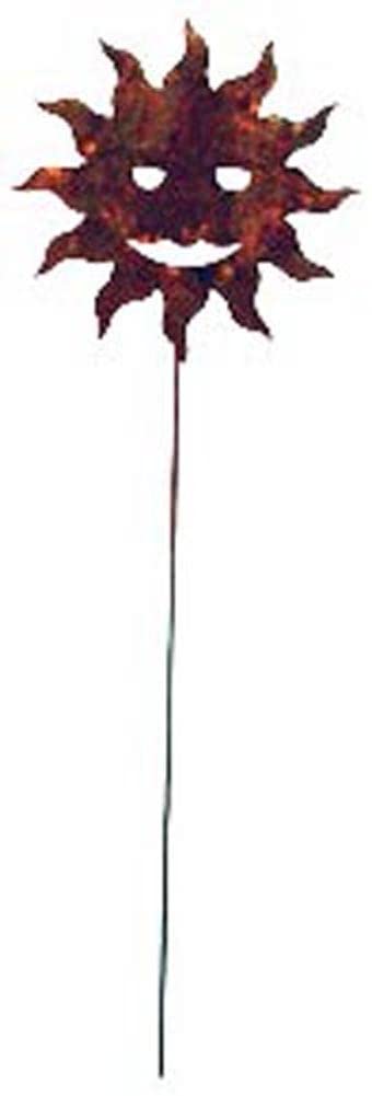 Village Wrought Iron Rusted Sun Garden Stake 35 Inches