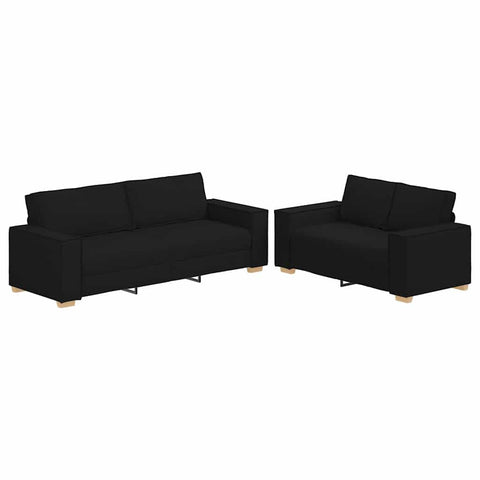 vidaXL Metal Sofa Set in Black Fabric