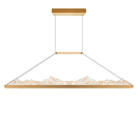 CWI Lighting Himalayas 48in Brass Chandelier with Textured Glass LED Ceiling Light for Dining Room & Living Room