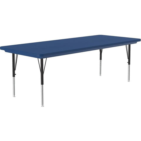 Correll AR3072-REC-27 Blow-Molded Plastic Top Activity Table, 30" x 72", Blue