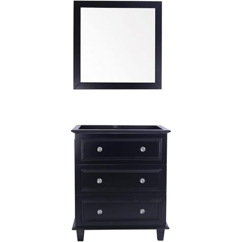 Oakestry Luna Transitional Bathroom Vanity Cabinet with Soft-Close Dovetail Drawers, Solid Oak Wood, Espresso Finish (Sink Not Included)