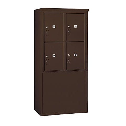 Salsbury Industries 3910D-4PZFU Free Standing Horizontal 4C Mailbox, Bronze