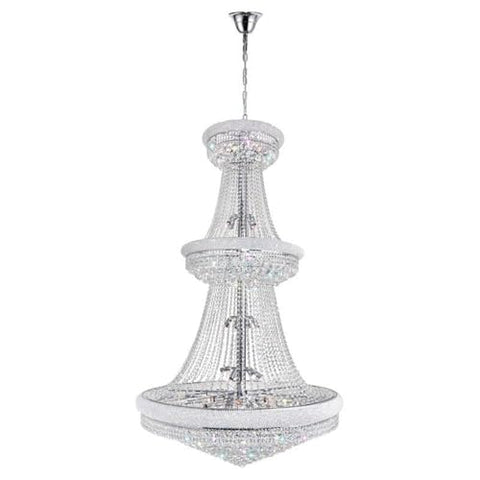 Empire 38 Light 42in Gold Down Chandelier with Crystals