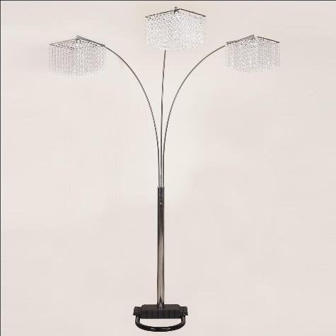Floor Lamp in Black Silver by Crown Mark