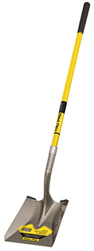 Truper 31199 Tru Pro 48-Inch Square Point Shovel, Fiberglass Handle, 10-Inch Grip