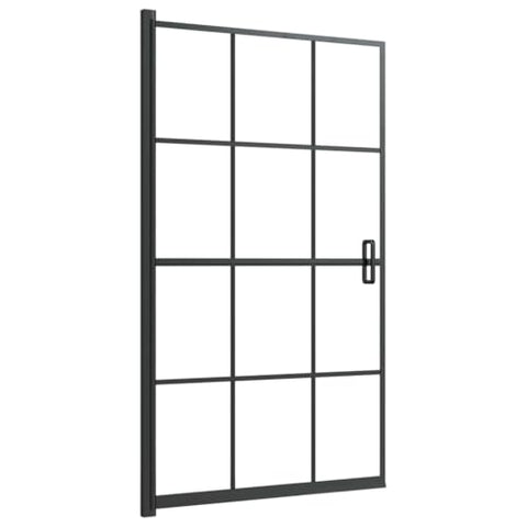 vidaXL Shower Enclosure ESG 31.5"x55.1" Black - Modern Design with Single-Layer Safety Glass and Aluminum Frame - Easy Installation and Assembly