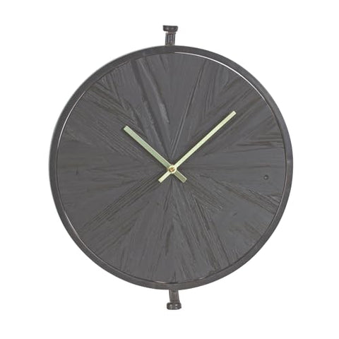Melrose Wood and Iron Wall Clock with Battery Not Included 85324DS