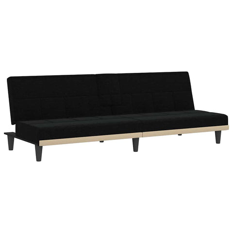 vidaXL Fabric Sofa Bed â€“ Versatile Black Sofa with Cup Holders, Adjustable Sleeper Sofas for Guest Room, Modern Style Space-Saving Furniture, Foam Filling for Comfort