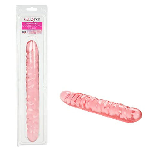 CalExotics Veined Double Dildo, Translucence, 12 Inches