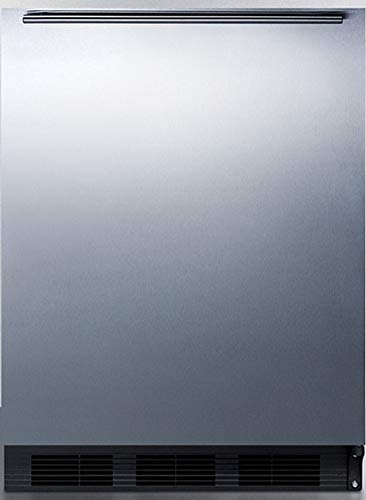 Summit Appliance FF63BKSSHH 24 Inch Wide All-Refrigerator - Stainless Steel Door; Automatic Defrost; Adjustable Thermostat; CARB Compliant; RHD (Right-Hand Door Swing)