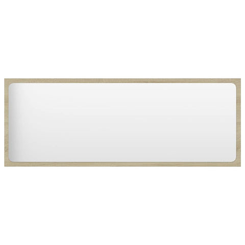 vidaXL Bathroom Mirror in Modern Style, Sonoma Oak, Engineered Wood and Acrylic, Size 39.4"x0.6"x14.6", Sturdy and Easy-to-Clean with Assembly Required
