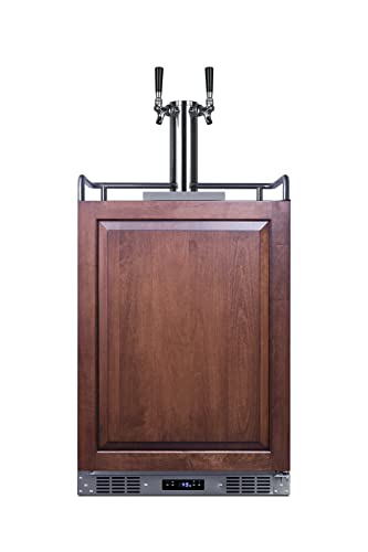Summit Appliance SBC682PNRCFTWIN Panel Ready 24" Wide Built-In Cold Brew Coffee Kegerator, Panels Not Included, Dual Tap System, 5.6 cu.ft Capacity, Automatic Defrost, Digital Thermostat