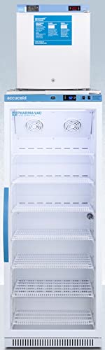 Summit Appliance ARG12PV-FS24LSTACKMED2 Stacked Combination of ARG12PV All-Refrigerator with FS24LMED2 All-Freezer, Silver-ion Handle, Hospital grade Cord with 'Green Dot' Plug, Manual Defrost