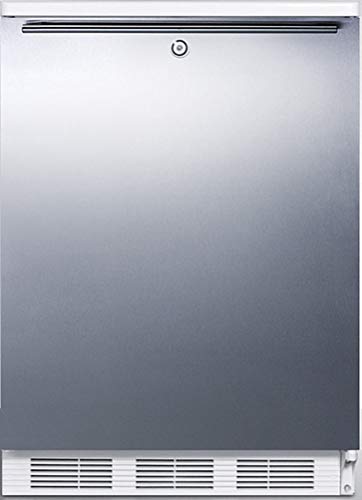 Summit Appliance FF6LWBI7SSHHADA ADA Compliant Commercial All-Refrigerator for General Purpose Use with Auto Defrost, Lock, Stainless Steel Door, Horizontal Handle and White Cabinet