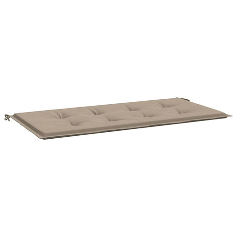 vidaXL Garden Bench Cushion in Taupe, 47.2"x19.7"x1.2" Size, Weather- Oxford Fabric, Comfortable Foam Fiber Filling, Easy Installation with Ropes