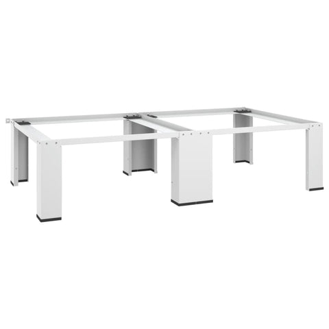 vidaXL Double Washing and Drying Machine Pedestal, Washer and Dryer Stand, Washing Machine Riser, Laundry Pedestal for All Washing Machines, White