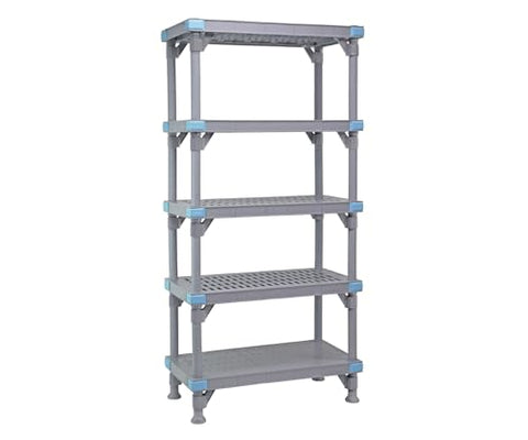 Quantum Storage Systems QP212474V4S1 Millenia Shelving Unit, 24" W x 21" D x 74" H, 2000 lbs Capacity, Polypropylene/ABS, Gray, NSF