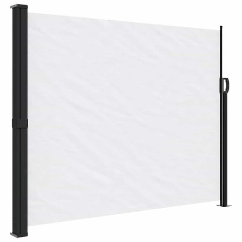 vidaXL Retractable Side Awning White 67x118 in Adjustable Garden Privacy Screen UV and Water Resistant Matte Finish for Balconies Patios Easy to Install Shade Solution Outdoor Balcony Sunshade