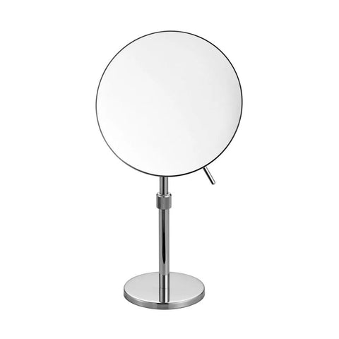 Oakestry Aqua Rondo Wall Mounted Magnifying Mirror with Adjustable Height Brass Construction 3X Magnification Chrome Finish Tarnish Resistant Easy Installation for Bathroom Vanity Spa