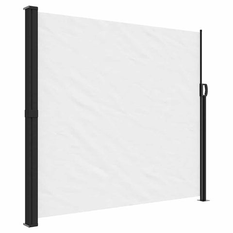 vidaXL Retractable Side Awning White 70.9X118.1 in UV Resistant Polyester Outdoor Protection Screen for Garden Patio Balcony Privacy Solution Sunshade Freestanding