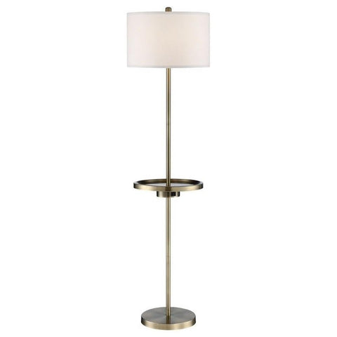 Lite Source Brass 62" Outlet and USB Floor Lamp with Tray Table