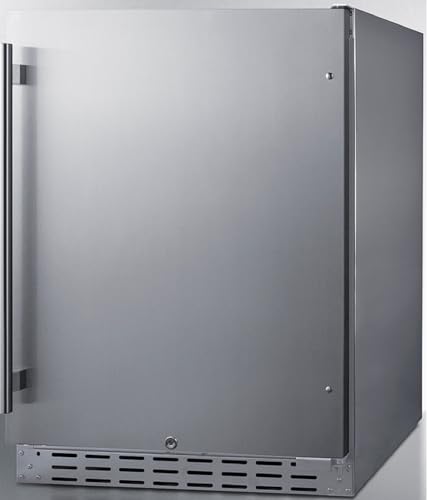 Summit 24” Refrigerator, Built-in, Outdoor Refrigerator, 4.2 cu.ft. Capacity, ADA Compliant, Stainless Steel Cabinet, Panel Ready Door*- AL55OSCSSIF (Panels Not Included)