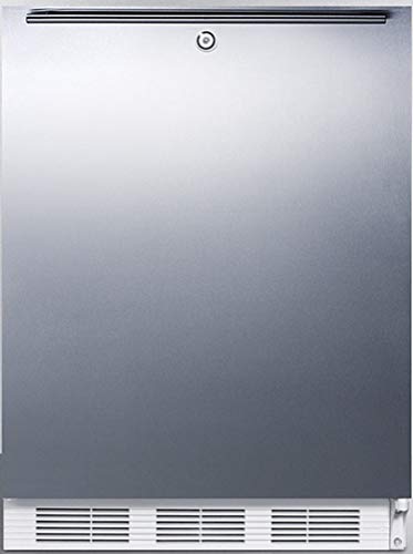 Summit Appliance CT66LWSSHHADA ADA Compliant Freestanding Refrigerator-Freezer with Lock, Dual Evaporator Cooling, Cycle Defrost, Lock, Stainless Steel Door, Horizontal Handle and White Cabinet