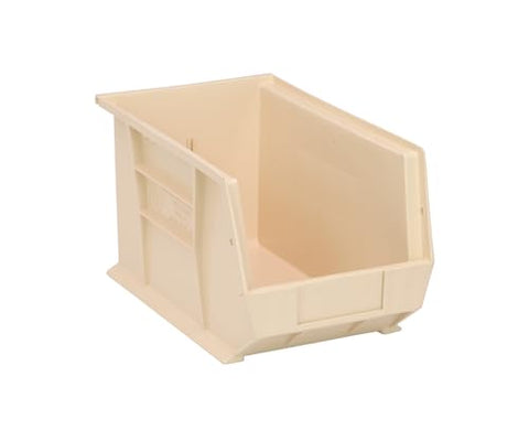 Quantum Storage Systems QUS242IV Ultra Stack & Hang Heavy Duty Part Organizer Ivory Bins 14" L x 9" W x 8" H 12 Pack