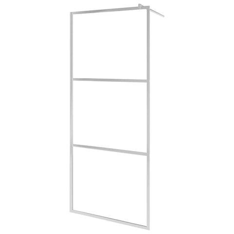 vidaXL Shower Enclosure, Walk-in Shower Wall Screen with Half Frosted ESG Glass, Glass Shower Wall Panel for Walk-in Bathroom, 35.4"x76.8"