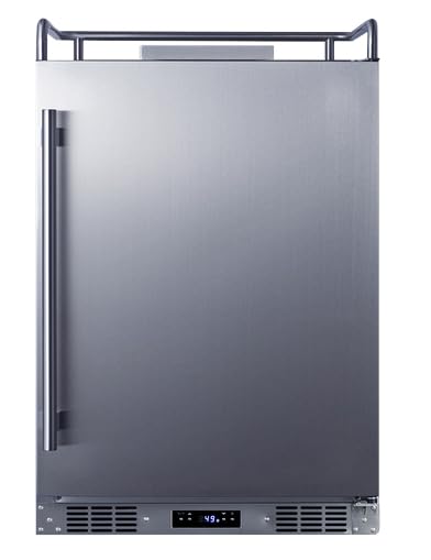Summit Appliance SBC682NK 24" Wide Built-In Kegerator; Commercially Approved; 5.6 cu.ft Interior; Memory IC Function; Weatherproof Design; Built-in Capable; Automatic Defrost; Digital Thermostat