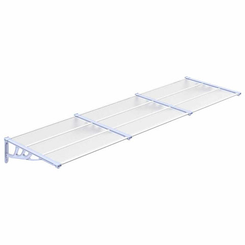 vidaXL Door Canopy - Polycarbonate, Gray/Transparent, 117.1"x35.4" - Rain/Snow Shield, Durable ABS/Aluminum Frame, Easy Install
