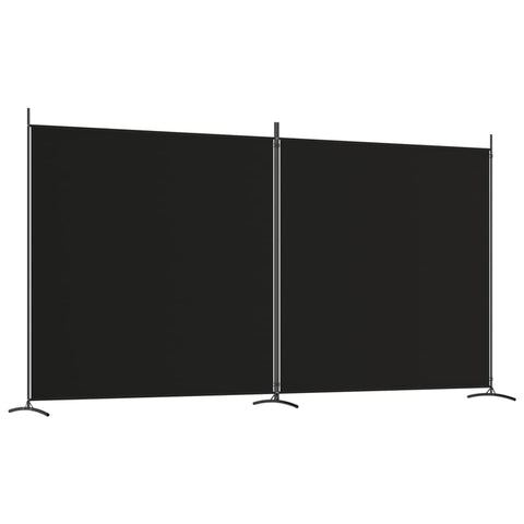 'vidaXL 2-Panel Room Divider with Black Fabric - Versatile and Foldable Paravent for Dividing Rooms and Sunlight Blocking
