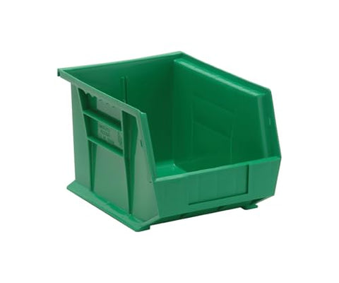 QUANTUM STORAGE SYSTEMS QUS239GN Ultra Stack & Hang Heavy Duty Part Organizer Green Bins 11" L x 9" W x 7" H 6 Pack