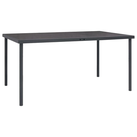 vidaXL Outdoor Dining Table with Glass Top - Anthracite Steel Patio Table with Simple Elegant Design - Perfect for Garden, Patio Dining - Easy Clean and Assembly Required Patio Furniture