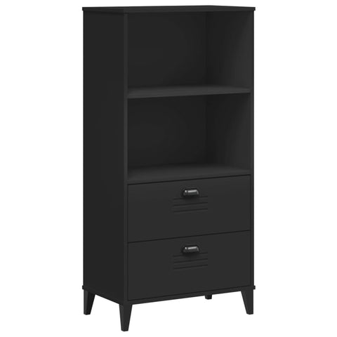 Oakestry Bookcase VIKEN Black 23.6 in.x13.8 in.x48.4 in. Engineered Wood Contemporary Decorative Furniture