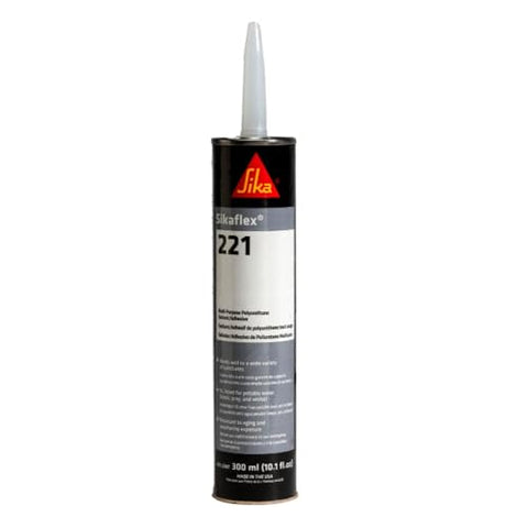 SIKA Sikaflex-221 Multi-Purpose Sealant/Adhesive, Gray, 10.1 fl. oz – Fast-Curing Polyurethane, Highly Elastic, Weather-Resistant, Sandable & Paintable, Bonds to Wood, Metal, and Plastics