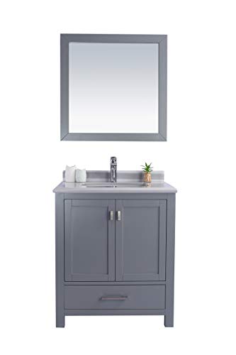 Wilson 30, Grey Cabinet White Stripe COUNTERTOP