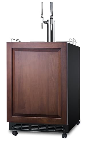 Summit Appliance 24" Wide Nitro Coffee Kegerator/Refrigerator Combo, Panel Ready, Black Interior, Caster Wheels, Residential/Commercial Use (LHD, Nitro Coffee) *Panel is not included
