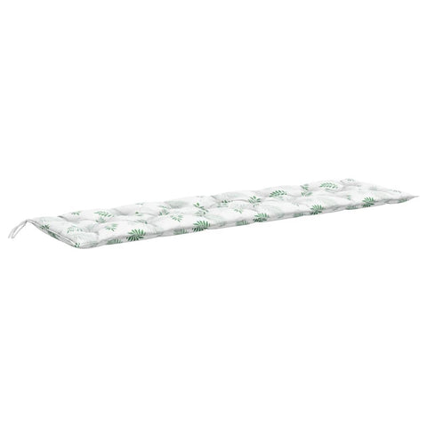 vidaXL Fabric Garden Bench Cushion with Leaf Pattern, 78.7"x19.7"x2.8" Size, Water- Polyester Material, Perfect for Outdoor/Indoor Use, Comfortable Seat Cushion with Non-Slip Design