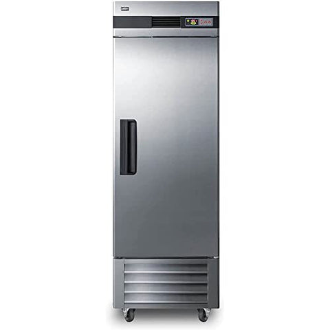 Summit SCFF237 28"" Reach-In Freezer with 23 cu. ft. Capacity Forced Air Cooling Automatic Defrost Open Door Alarm and 6"" Casters in Stainless Steel