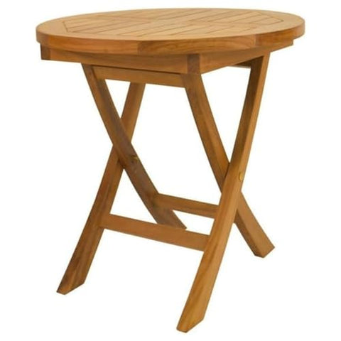 Oakestry 20 Solid Teak Mini Side Round Folding Table—Portable Patio, Garden, and Backyard Accent Table with Marine-Grade Hardware and Premium Kiln-Dried Plantation Teak Construction