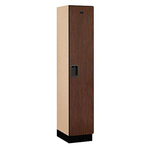 Salsbury Industries 1-Tier Extra Wide Designer Wood Locker with One Wide Storage Unit, 6-Feet High by 18-Inch Deep, Mahogany