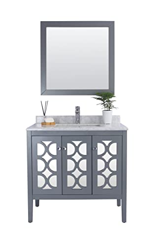 Laviva Mediterraneo - 36 - Grey Cabinet White Carrara Marble Countertop