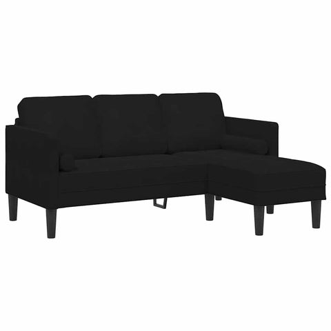 vidaXL Sofa Set with Cushion Black Polyester, Chic Velvet Sofa Set for Your Living Room, Modular, Rectangular, Adjustable, Perfect for Indoor Comfort