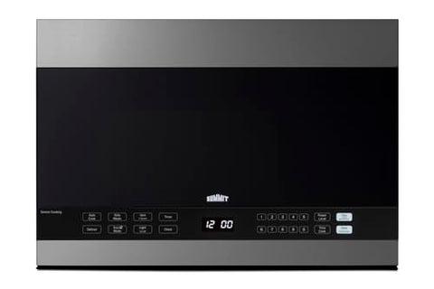 Summit 24” Over The Range Microwave, 1.4. cu.ft. Capacity, Built-In Microwave, Stainless Steel & Black- MHOTR243SS